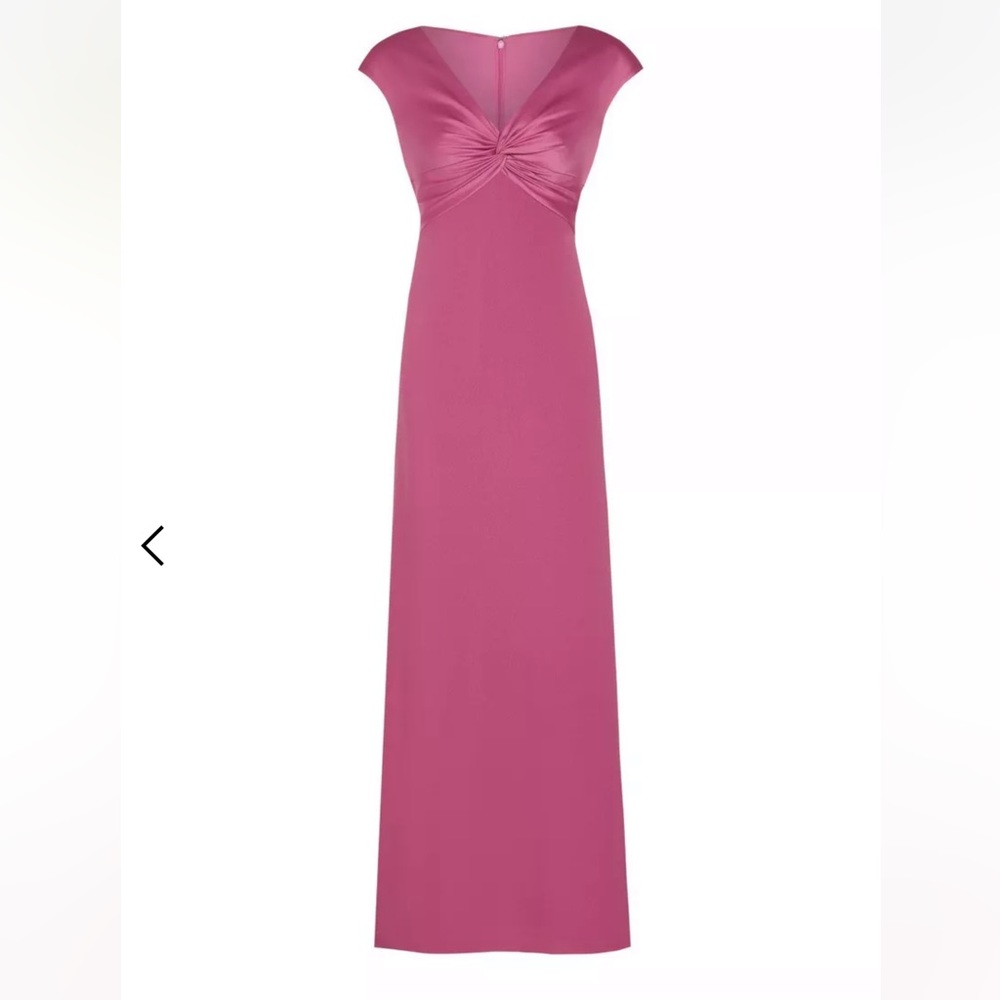 Adriana Papell Satin Crepe Twist Front Gown Size 4
